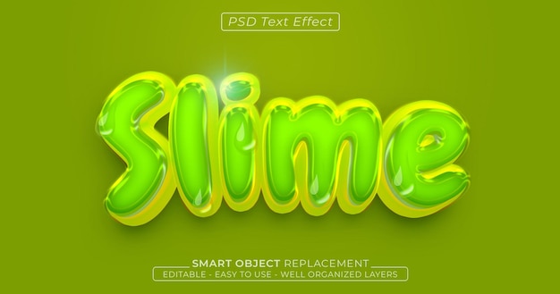 Slime glossy text effect editable 3D style