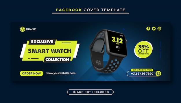 PSD slimme horloge productverkoop facebook omslagsjabloon spandoek