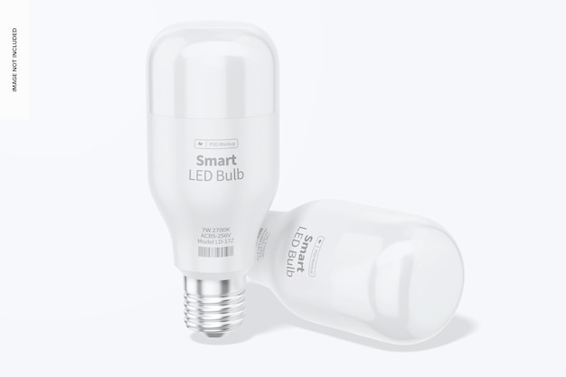 PSD slimme led-lampen mockup, staand en neergelaten