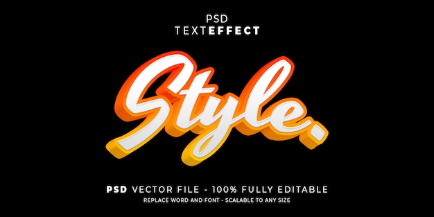 Slimme tekst en lettertype-effectstijl bewerkbare sjabloon premium