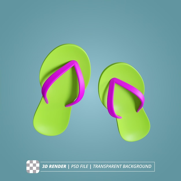 Slipper summer 3d isolated images