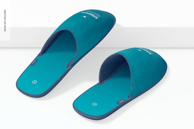 Slippers Mockup, Leaned