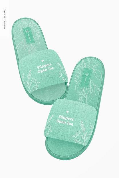 Slippers Open Toe Mockup, Floating