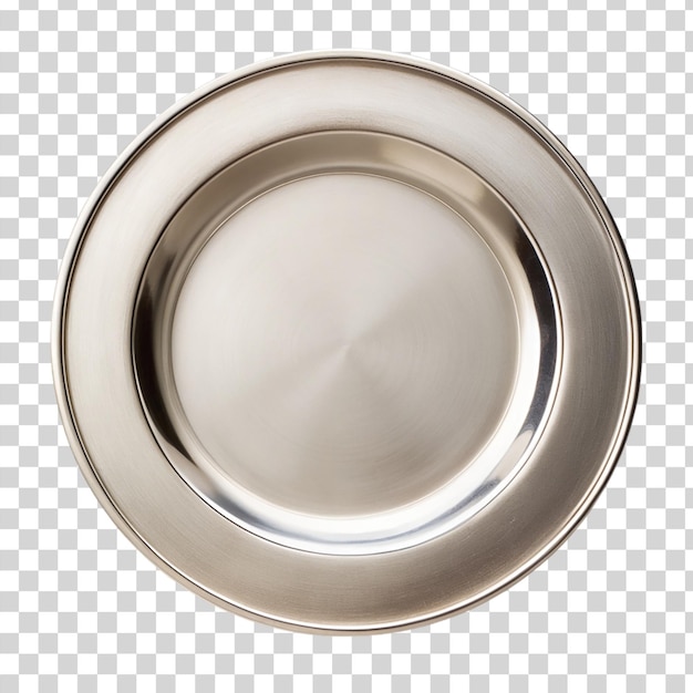 PSD sliver plate isolated on transparent background