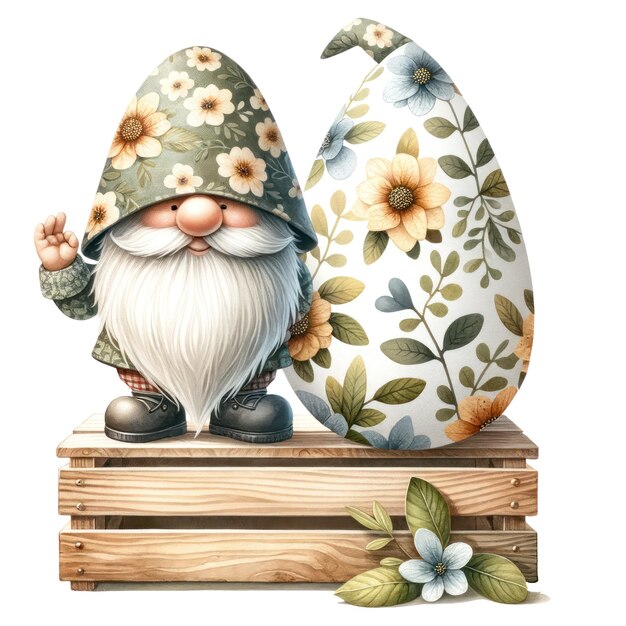 Słodka Ilustracja Gnome Easter Day Clipart