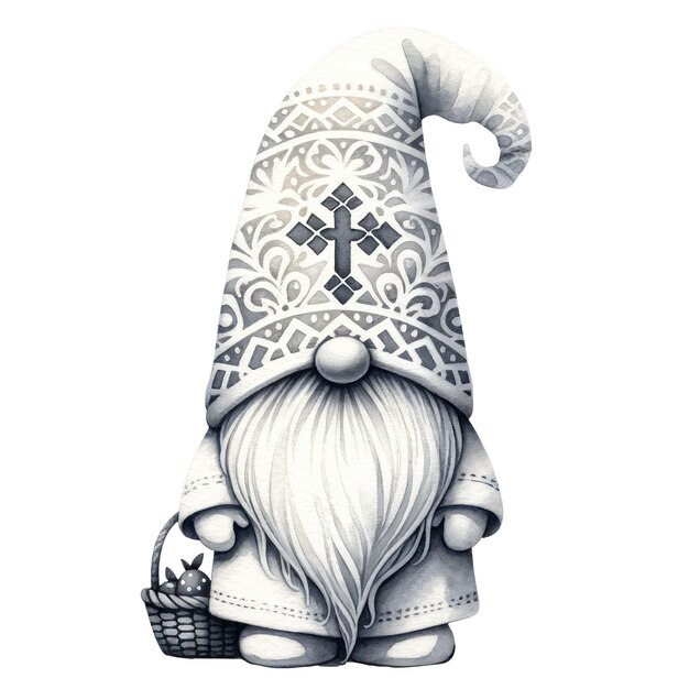 Słodka Ilustracja Gnome Easter Day Clipart