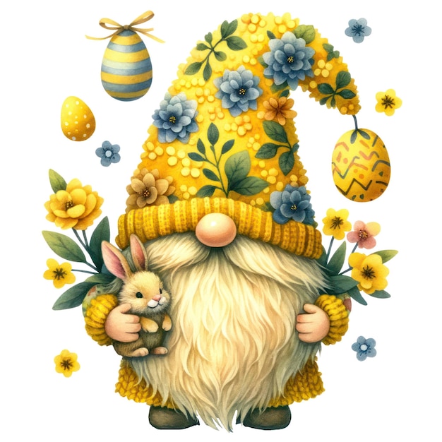 Słodka Ilustracja Gnome Easter Day Clipart