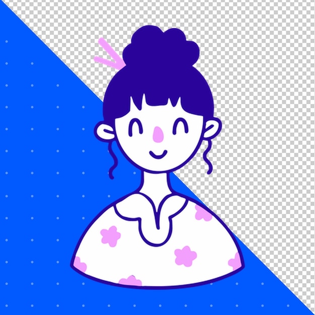 Słodki avatar dla ilustracji profilu PNG Przezroczyste tło