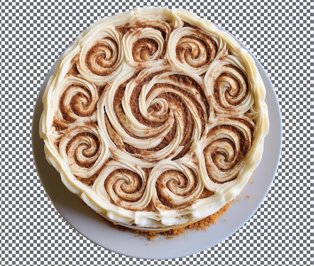 PSD słodki cinnamon roll cake izolowany na przezroczystym tle