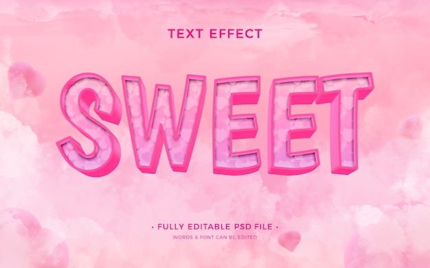 PSD słodki efekt tekstowy
