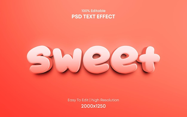 Słodki Efekt Tekstu 3d