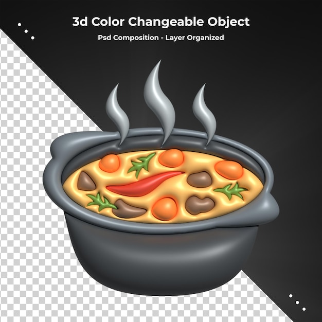 Słodki Fast Food kolorowy błyszczący 3d renderujący realistyczną ikonę