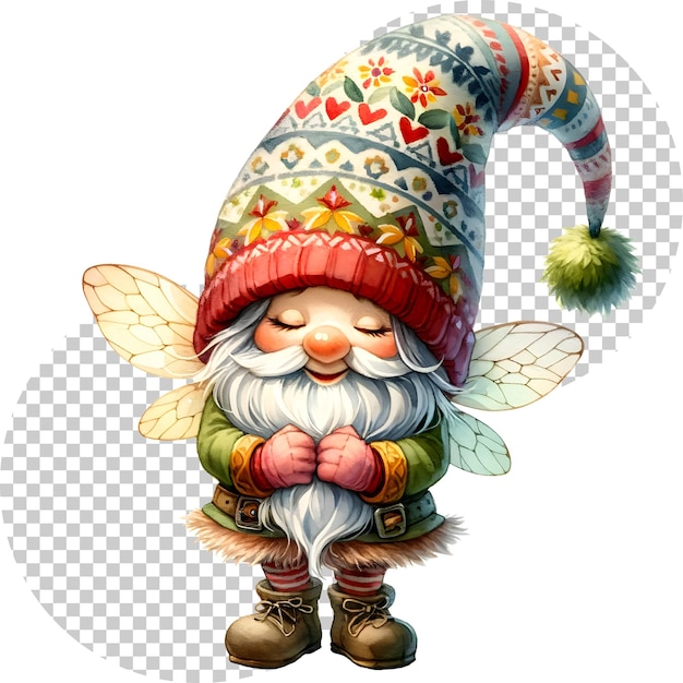 PSD słodki gnome spring sezonowy clipart ilustracja