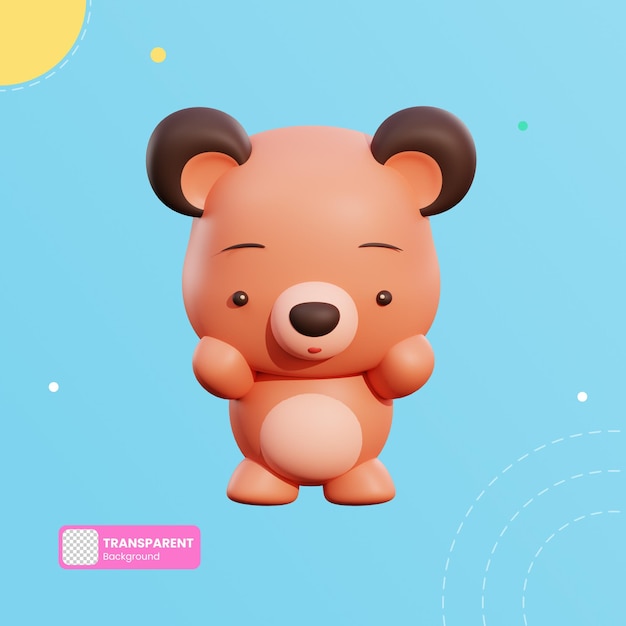 Słodki miś ilustracja 3d