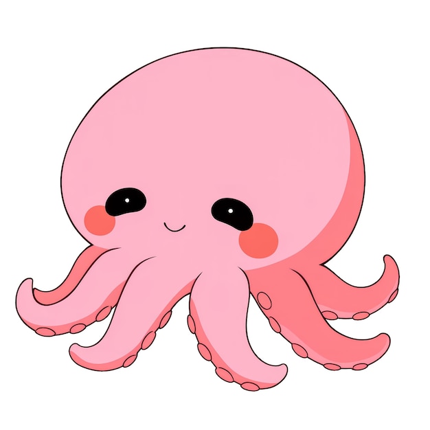 PSD słodki octopus clipart