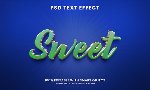 Słodki Szablon Efektu Tekstowego W Stylu 3d