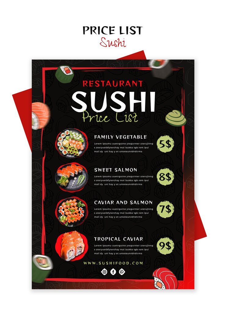 PSD słodki szablon posiłku sushi