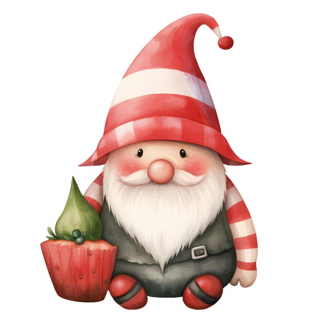 PSD słodki zabawny gnome summer clipart ilustracja