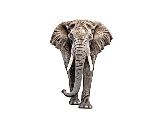 PSD słoń izolowany na przezroczystym tle utworzonym za pomocą generatywnej sztucznej inteligencji
