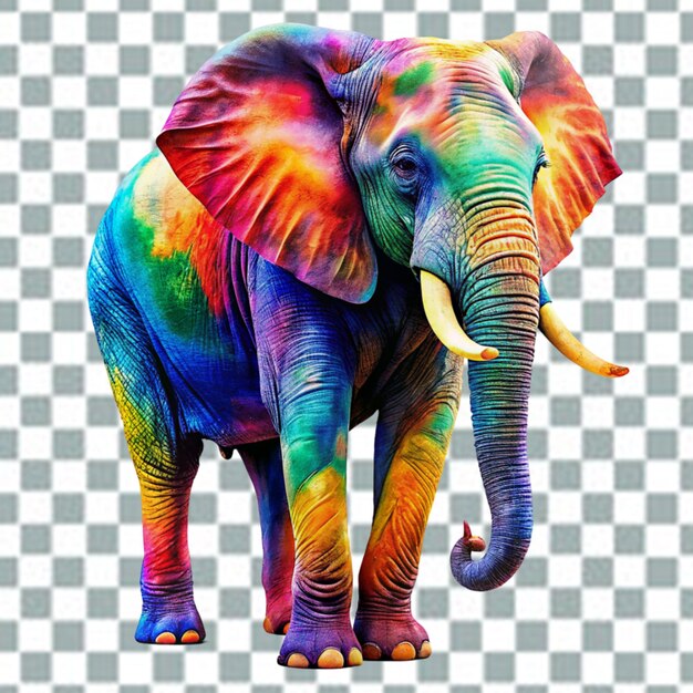 PSD słoń, ssak, natura, dzikie wzory, dekoracja, wiele kolorów.