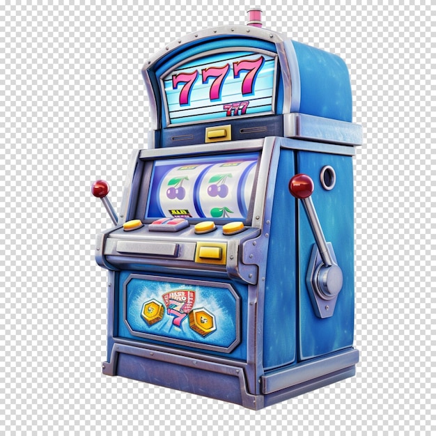 Игровой автомат казино изолировано на прозрачном фоне