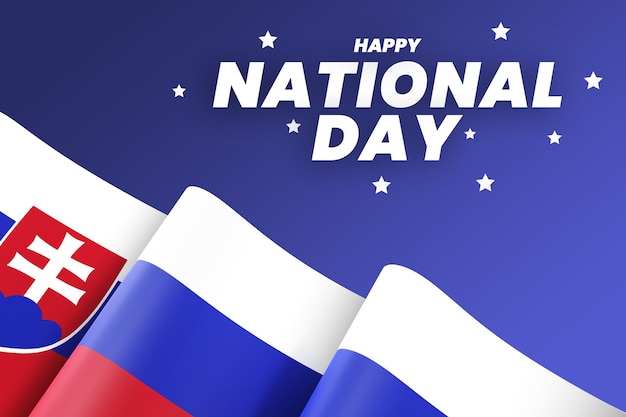 PSD slovakia flag design national independence day banner editable text and background