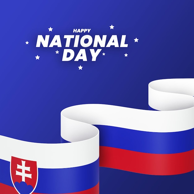 Slovakia flag design national independence day banner editable text and background