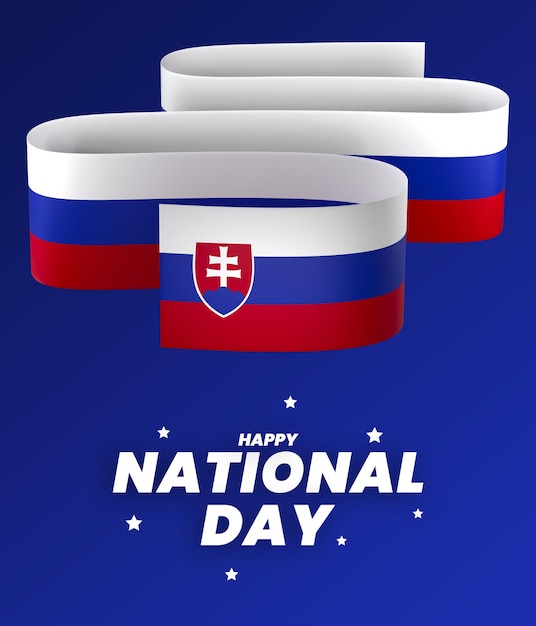 Slovakia flag element design national independence day banner ribbon psd