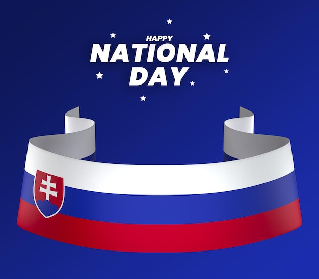 PSD elemento della bandiera della slovacchia design nastro banner per la festa dell'indipendenza nazionale psd