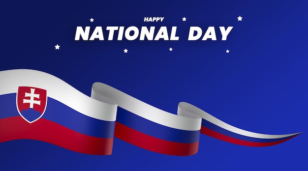 Slovakia flag element design national independence day banner ribbon psd