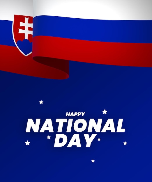 PSD slovakia flag element design national independence day banner ribbon psd