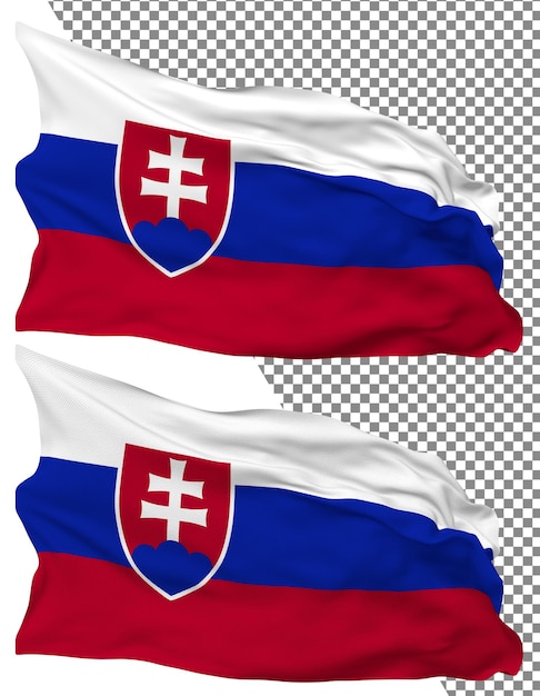 PSD slovakia flag wave isolated plain bump texture transparent background 3d rendering