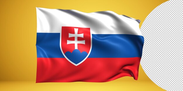 Slovakia waving flag realistic isolated on transparent png