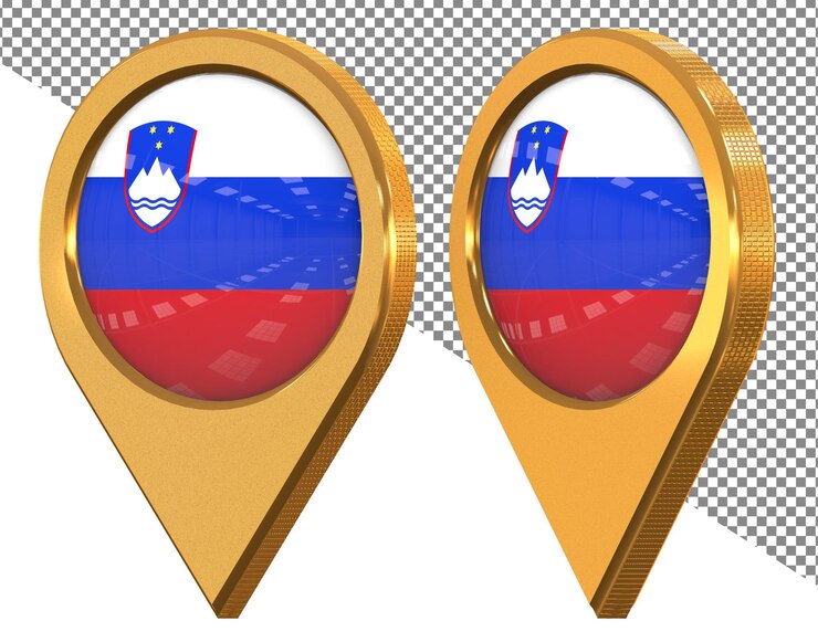 PSD флаг словении, изолированный с различными углами 3d-рендеринга