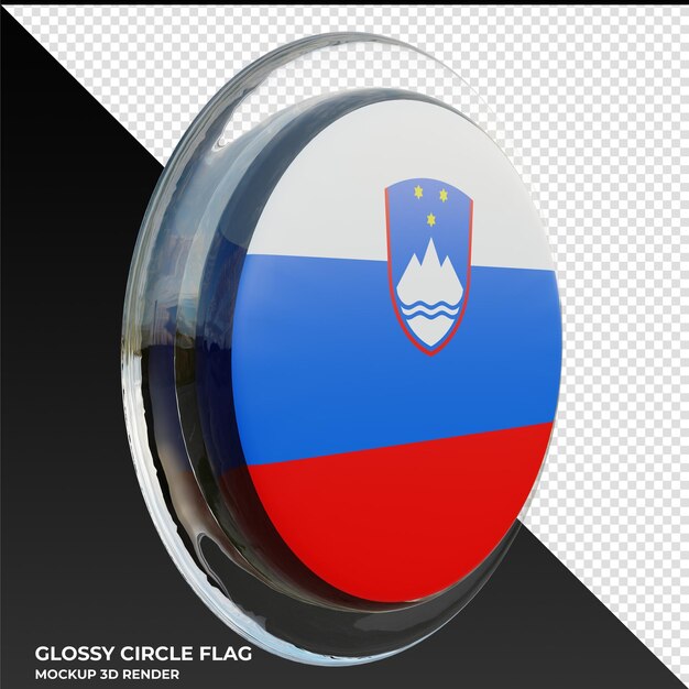 PSD slovenië0003 realistische 3d getextureerde glanzende cirkelvlag