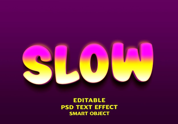 PSD slow 3d text effect design