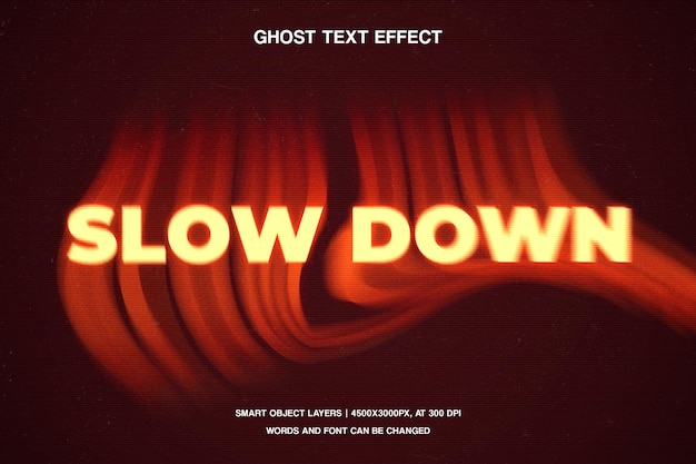 PSD slow down ghost text effect