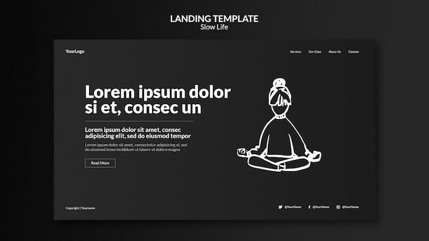 PSD slow life landing page