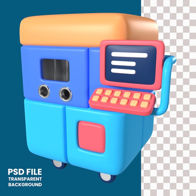 PSD sls 3d-printer 3d illustratie pictogram