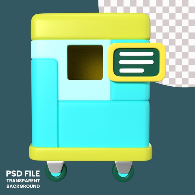 PSD sls 3d-printer 3d illustratie pictogram