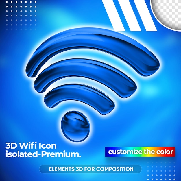 Sluit omhoog op 3d wifi-netwerk geef ontwerp terug