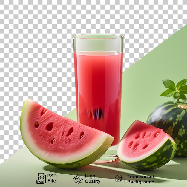 PSD smaakvolle watermeloen smoothie geïsoleerd op transparante achtergrond inclusief png-bestand