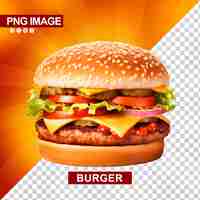 PSD smaczny burger wołowy z serem i sałatką