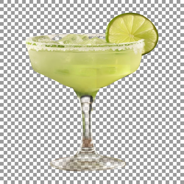 PSD smakelijk citroen-limoen cocktailglas geïsoleerd op transparante achtergrond