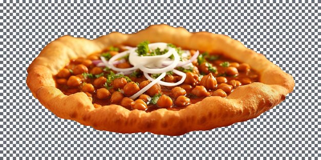 PSD smakelijke chole bhature indiase schotel geïsoleerd op transparante achtergrond