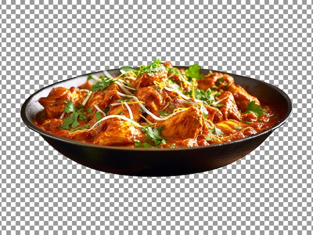 Smakelijke karahi gosht kom geïsoleerd op transparante achtergrond