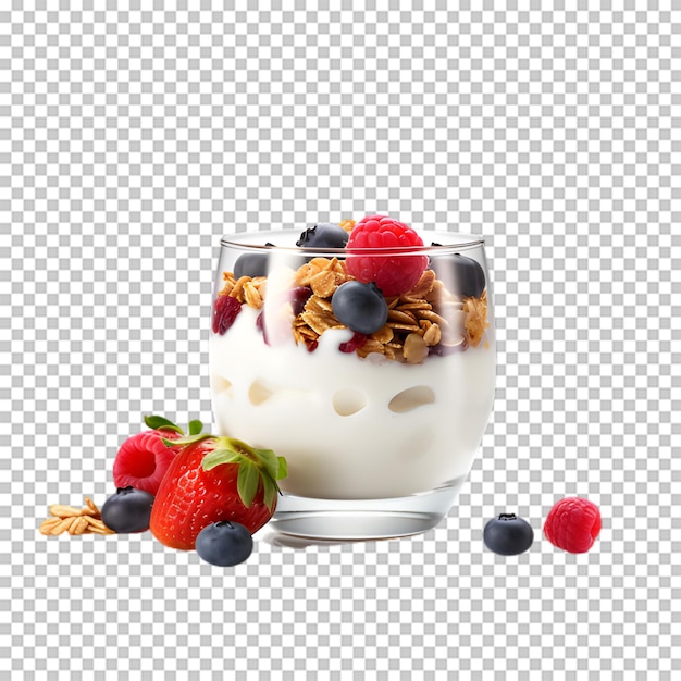 PSD smakowita miska z jogurtem owocowym izolowana na przezroczystym tle