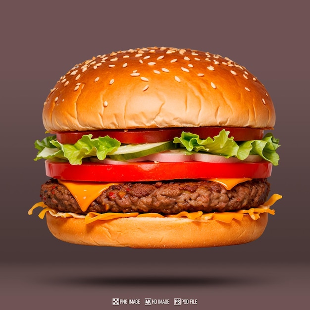Smakowity hamburger Świeży hamburger fastfood z wołowiną i serem