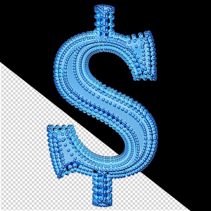 PSD 青い氷のシンボルの上にある小さな3d球体