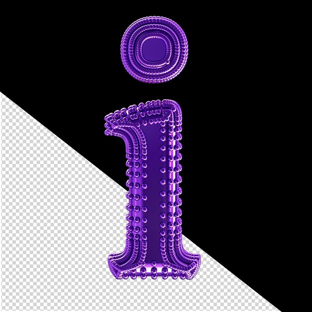 PSD small 3d spheres on the dark purple symbol letter i